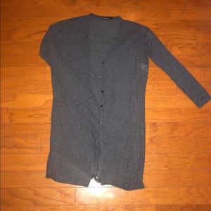 Long gray cardigan